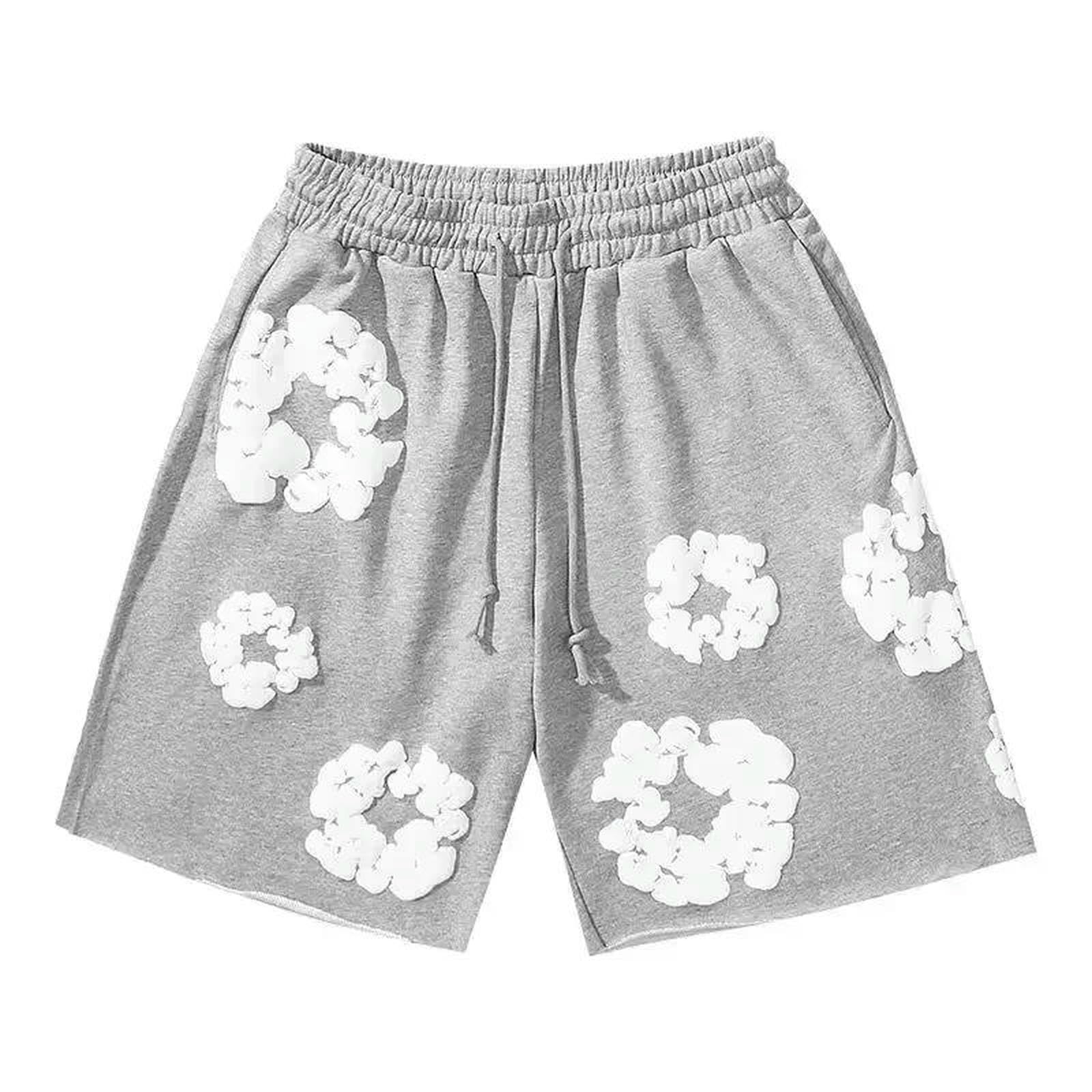 Pantaloncini Nuovi Pantaloni da Spiaggia Estiva Casual Americano Kapok Stampato Short di Fiori Vacanze All'aperto per Uomini Maschi-d12131-s