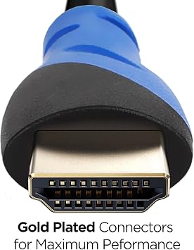プレミアム編組ナイロンHDMIケーブル ゴールドシリーズ ハイスピードHDMIケーブル フェライトコア付き PS4 X-Box HD-DVR デジタル/衛星ケーブルHDTV 1080P用 ブルー 75 Feet