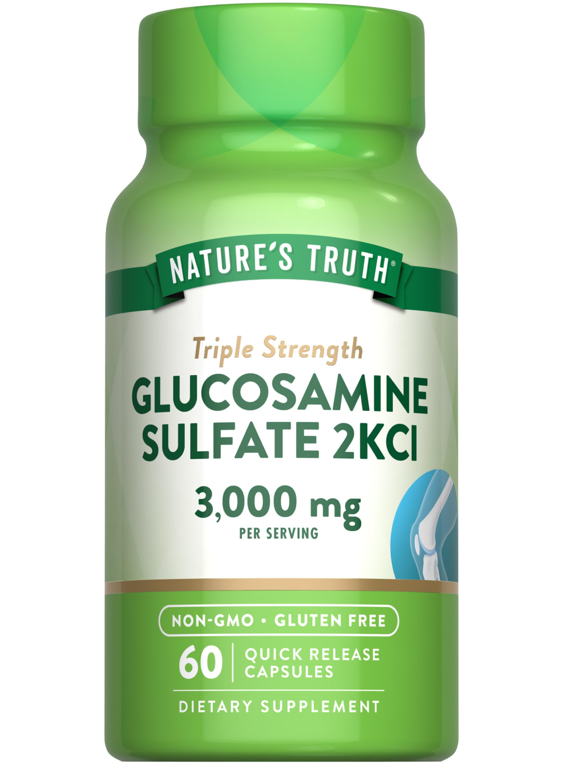 Nature's Truth Glucosamine Sulfate Capsules | 3000mg | 60 Count