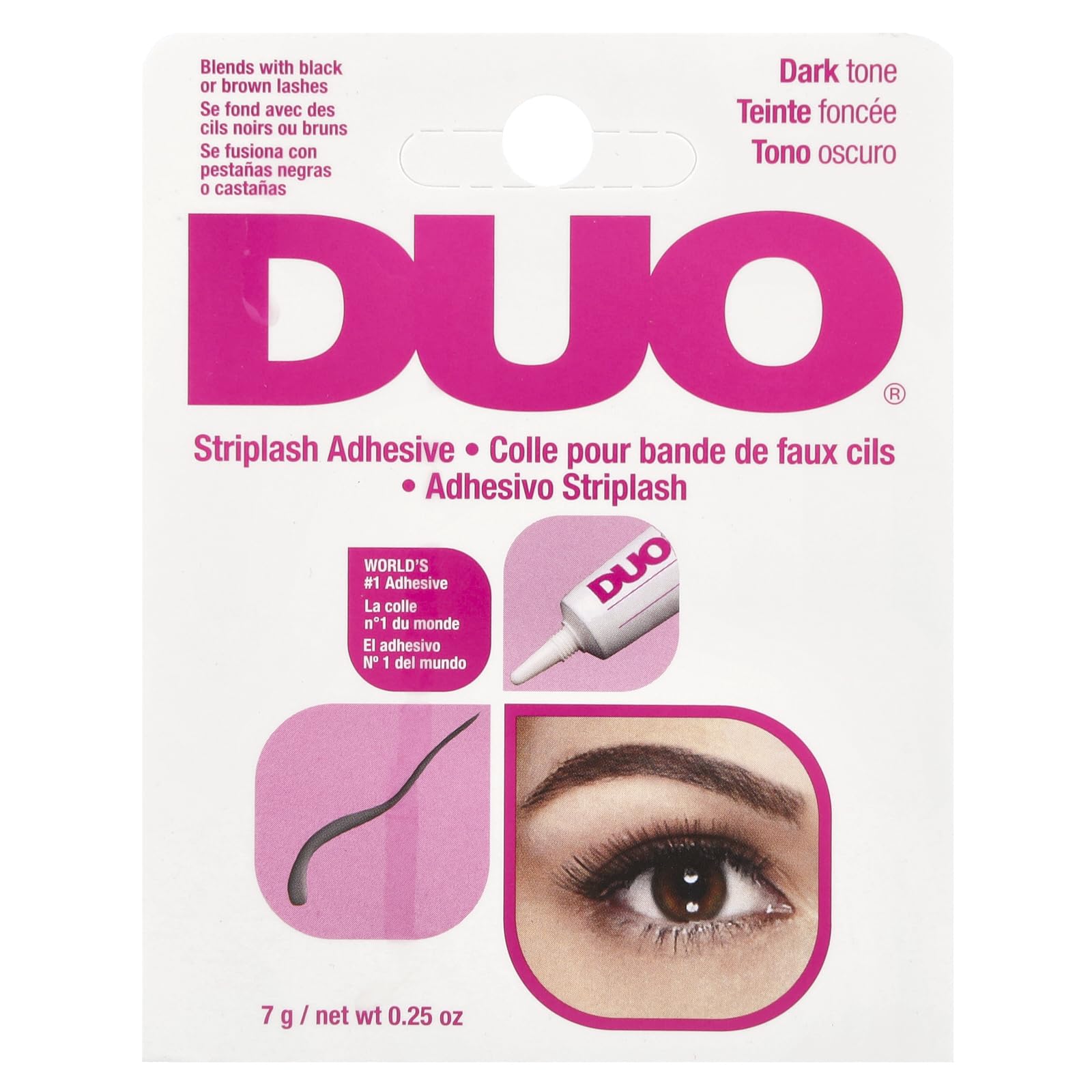 DUO Strip Eyelash Adhesive for Strip Lashes, Dark Tone, 0.25 oz