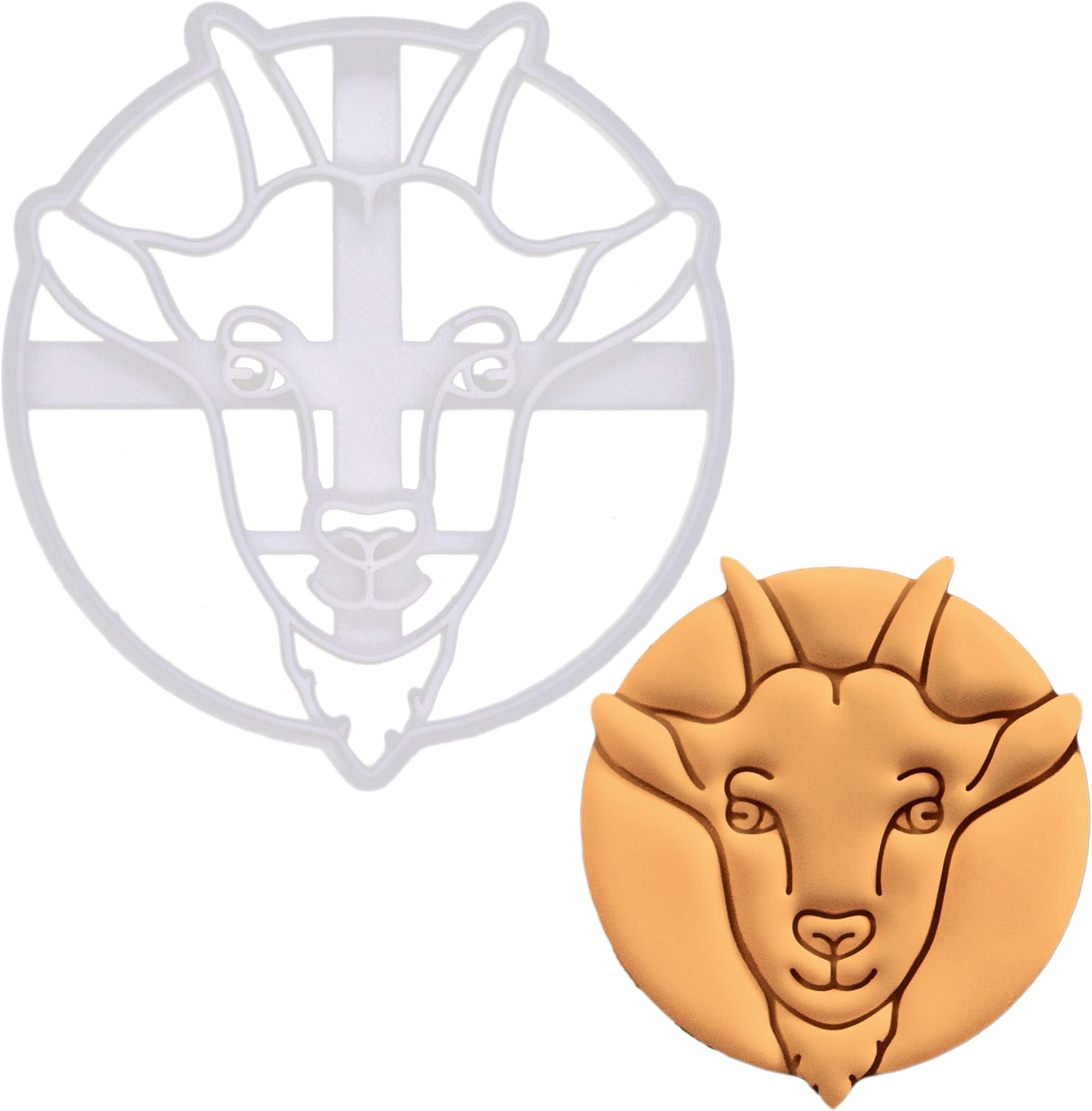BAKERLOGY Goat Head Cookie Cutter - Detailed Biscuit Cutter Design for Baking and Crafts, ideal on fondant, dough, clay