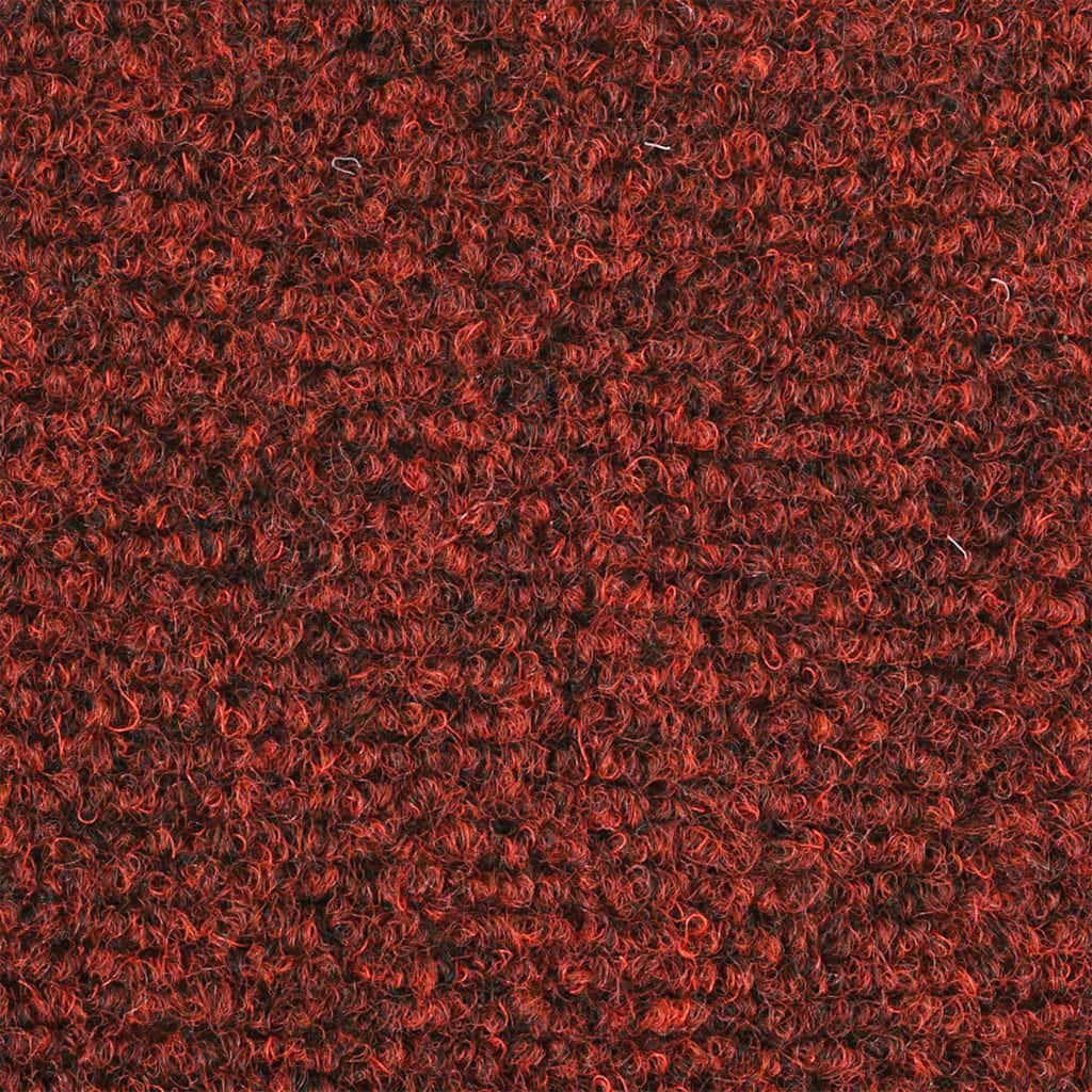 vidaXL Tappetini per Scale autoadesivi 15 pz 56x17x3 cm Bordeaux Rosso Semicircolari