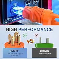 Vista 3 de Nilight Adaptador de corriente RV de 30 A a 30 A, enchufe de bloqueo de 4 clavijas, convertidor resistente de 125 voltios L14-30P a TT-30R 30 Amp