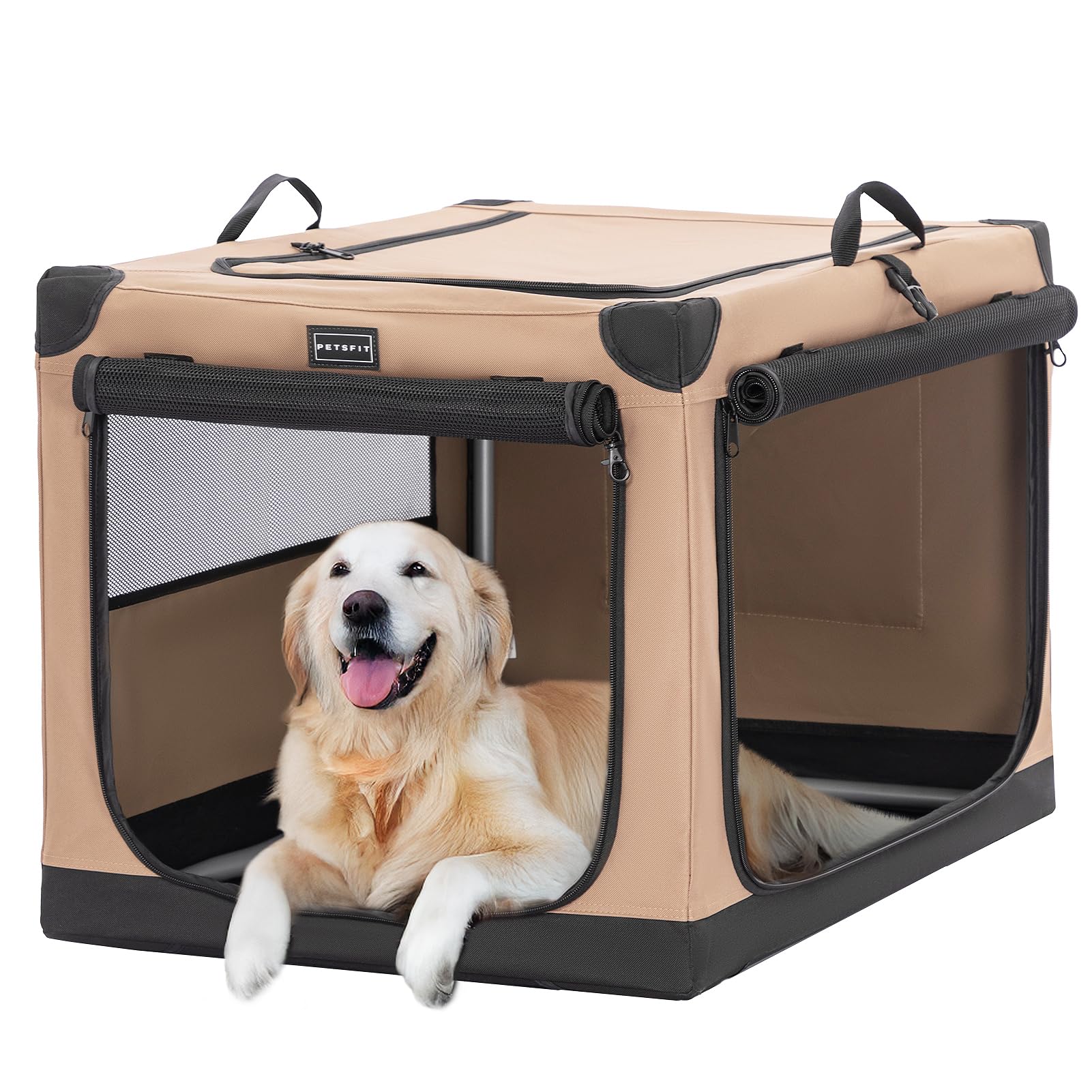Snapklik.com : PETSFIT 40" Soft Portable Dog Crate Patented Spiral ...