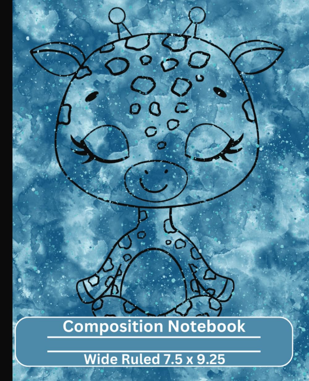 Composition Notebook: Wide Ruled 7.5 x 9.25”, 120 Pages: Cute Cartoon Giraffe Doing Yoga Notebook