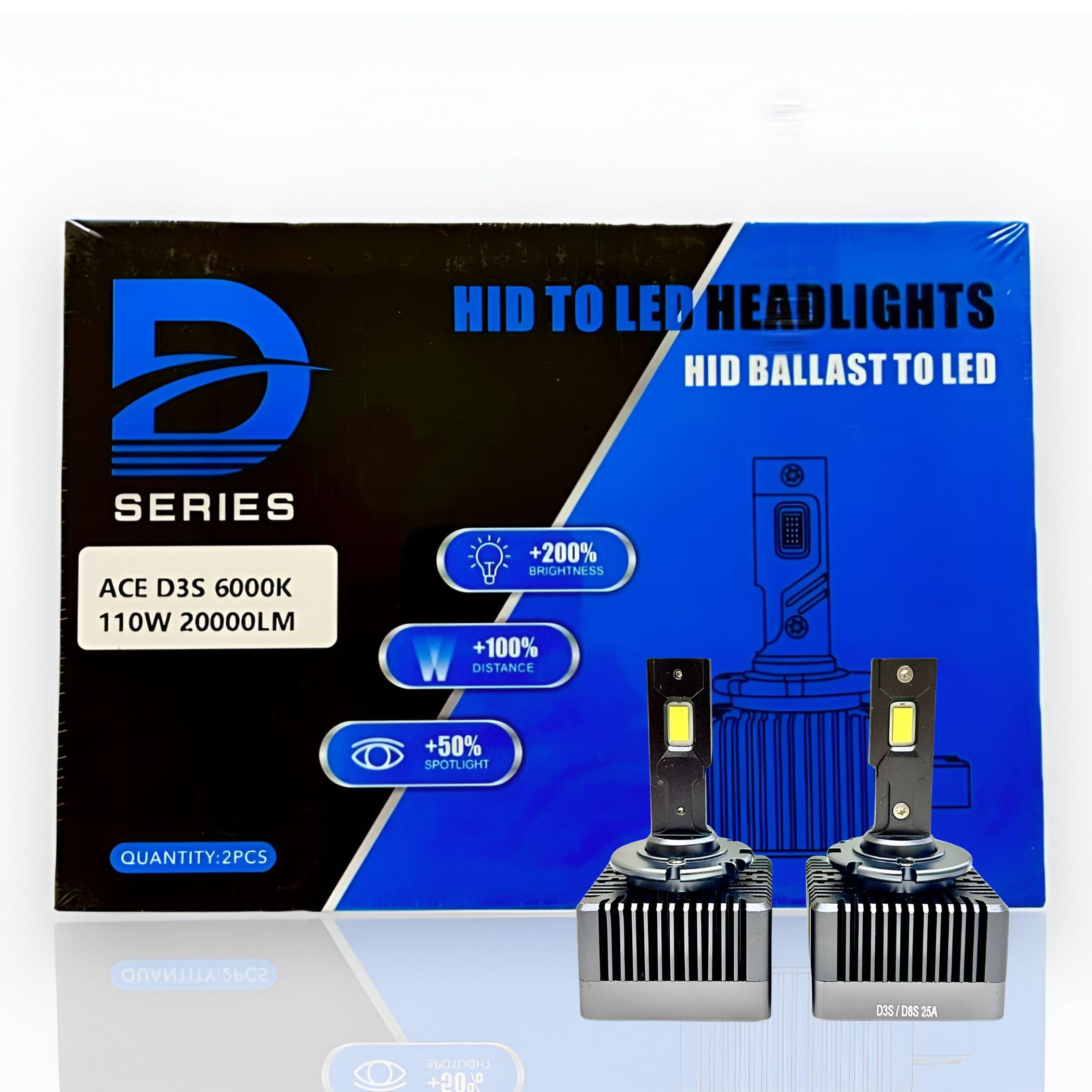 ACE AUTOS | D-Series 'D3S/D8S' 110W Hi-Power HID to LED (Set of 2) 6000K - (Cool White) | Car HID to LED Headlight Bulbs Conversion Kit | ONE Year Guarantee | for BMW, Mercedes, Audi, Skoda, etc-image-17