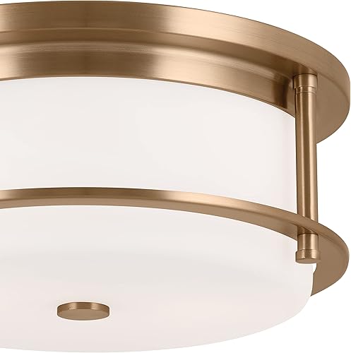 Miniatura 2 de Kichler Brit 52595CPZ - 2 luces empotradas de 12 pulgadas con cristal de ópalo grabado satinado en bronce champán