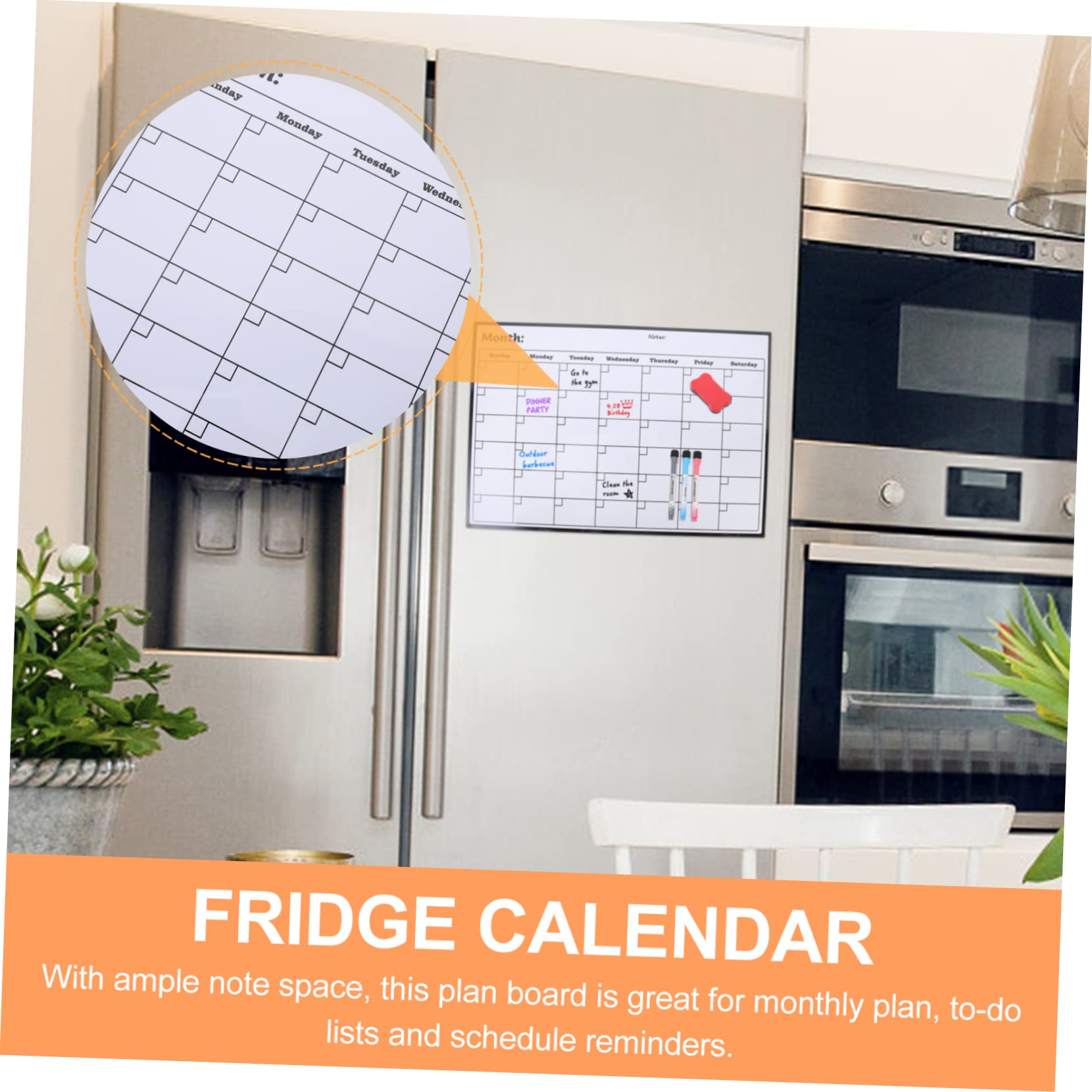 STOBOK Calendario Magnetico Mensile Per Frigorifero A3 - Lavagna Bianca Confezione Da 5 Cancellabile