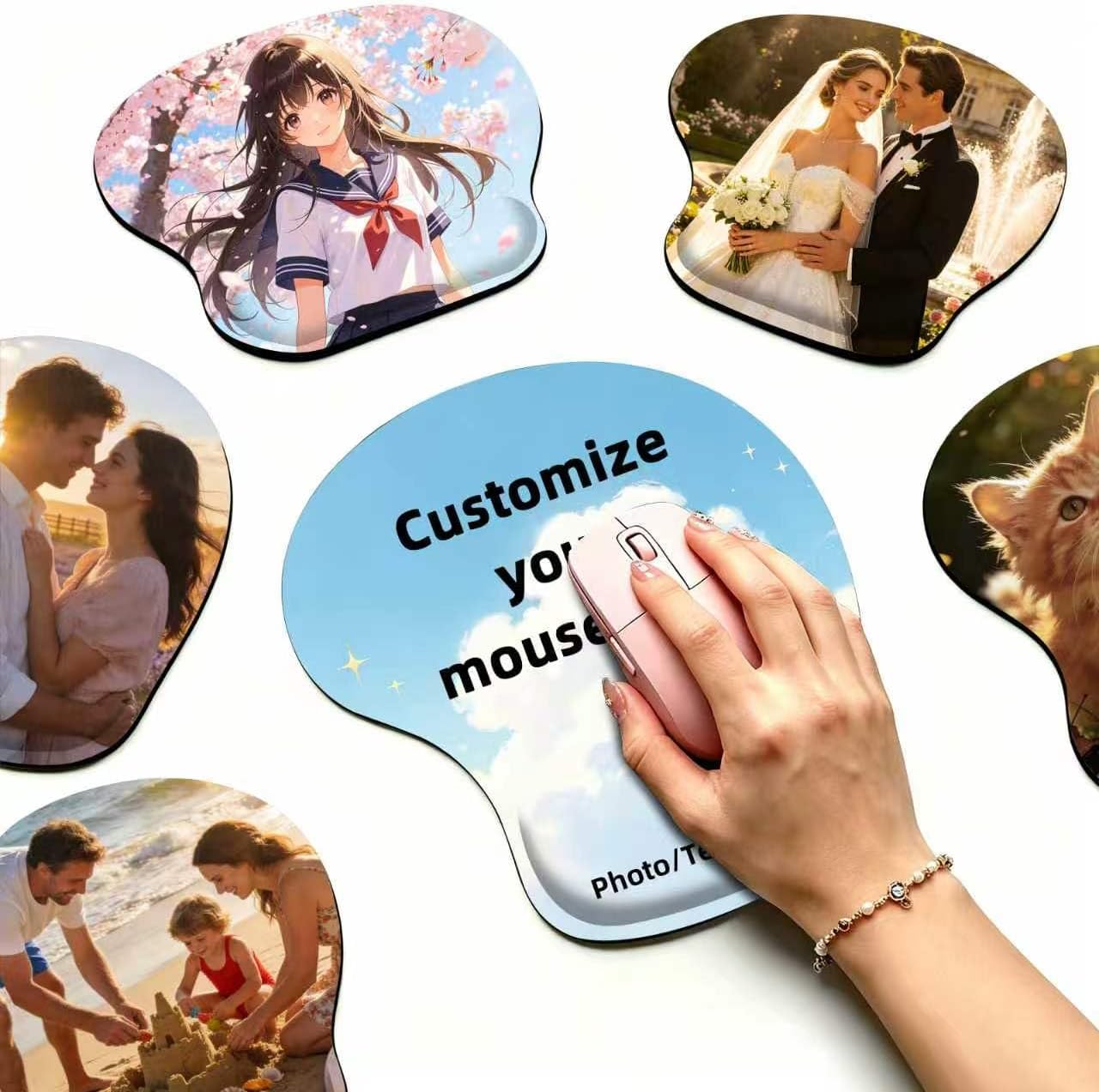 Custom Mouse Pad with Wrist Support Personalized Ergonomic Gift