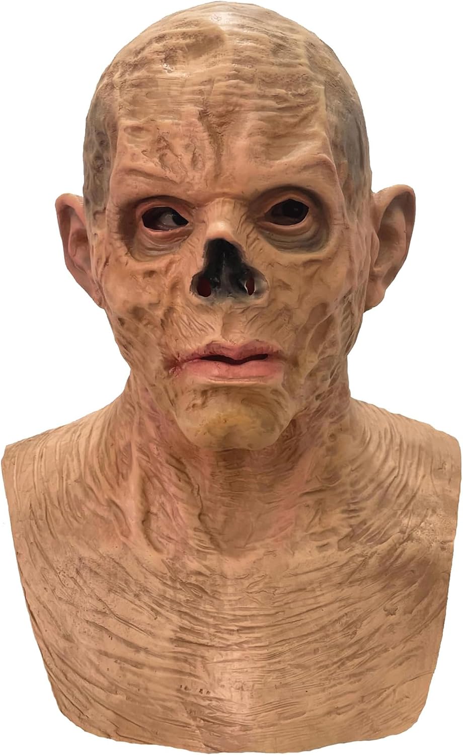 Men Ghoul Mask Latex Scary Halloween Mask Full Head Mask Creepy Cosplay Props Novelty Costume Accessory (Brown, One Size)