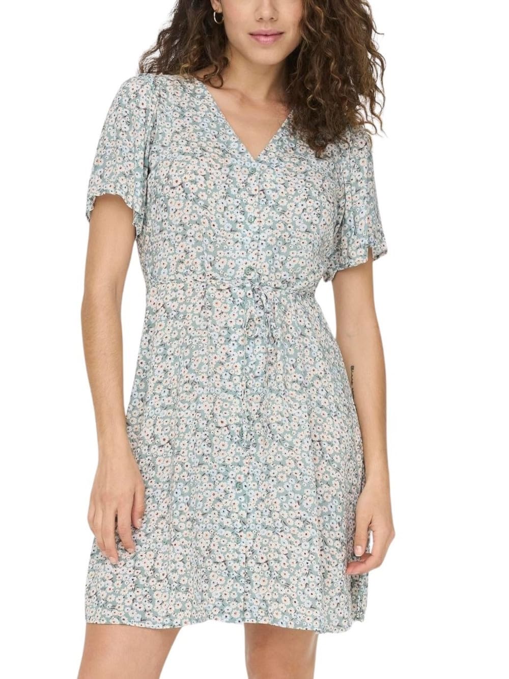 Only Onlevida S/S Wvn Noos-Vestido Corto Mujer