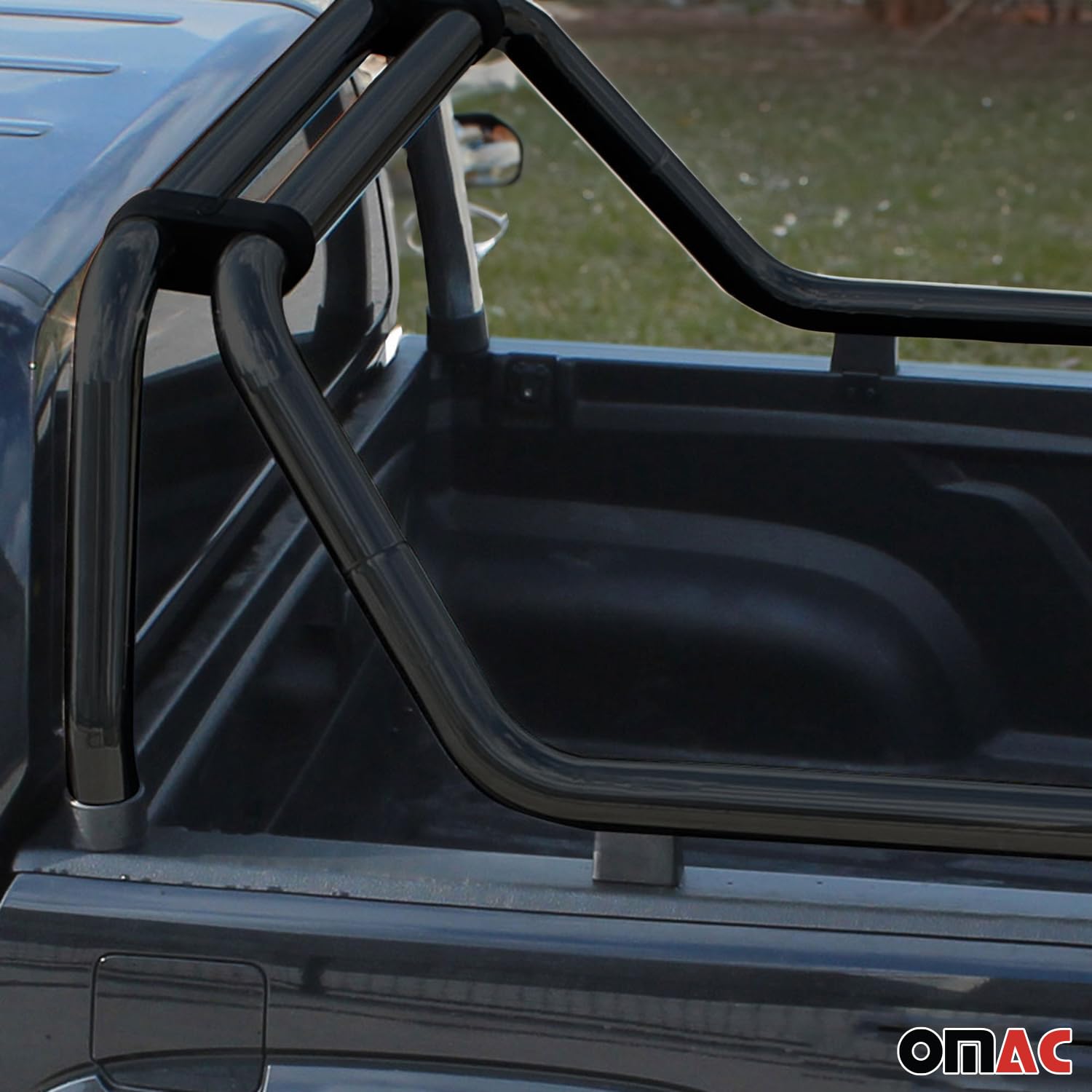 OMAC Überrollbügel Rollbar kompatibel mit Toyota Hilux 2006-2015 Gefärbten Stahl Ø60 Schwarz