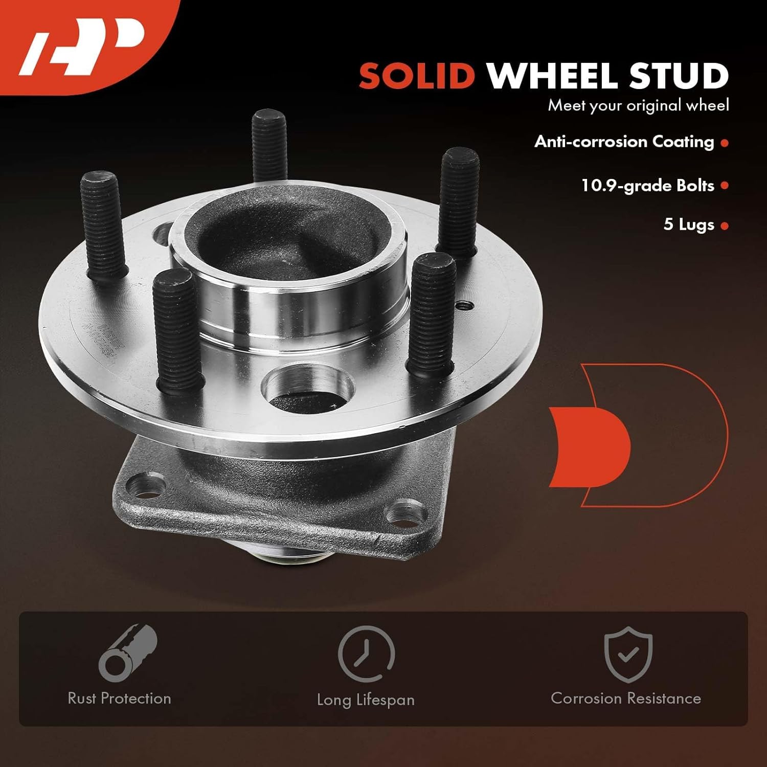 A-Premium Rear Wheel Bearing and Hub Assembly with 5-Lug Compatible with Buick Century Electra Lesabre Regal Riviera, Cadillac DeViLLe Seville, Chevy Lumina, Oldsmobile 88, Pontiac 6000