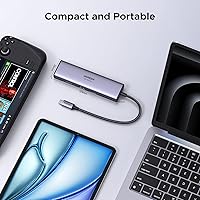 Vista 6 de UGREEN Revodok - Hub USB C 7 en 1 con adaptador Gigabit Ethernet, HDMI 4K@60Hz, carga PD de 100W, puertos de datos USB A, lector de tarjetas SD/TF