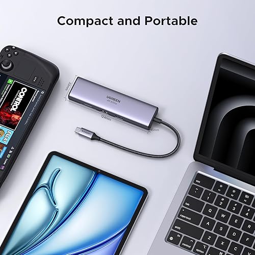 Miniatura 6 de UGREEN Revodok - Hub USB C 7 en 1 con adaptador Gigabit Ethernet, HDMI 4K60Hz, carga PD de 100W, puertos de datos USB A, lector de tarjetas SDTF