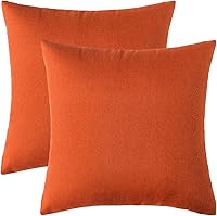 Vista 6 de Woaboy - Juego de 2 fundas impermeables de cojines para exteriores, fundas decorativas de cojines, sólidos, de lino de algodón de granja para sillas