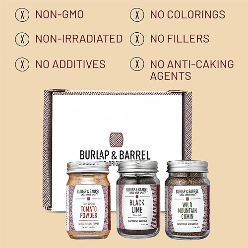 Miniatura 3 de Burlap & Barrel - Juego de 3 especias Umami - Como se ve en Shark Tank! 3 tarros de tamaño completo incluyendo comino de montaña salvaje, tomate