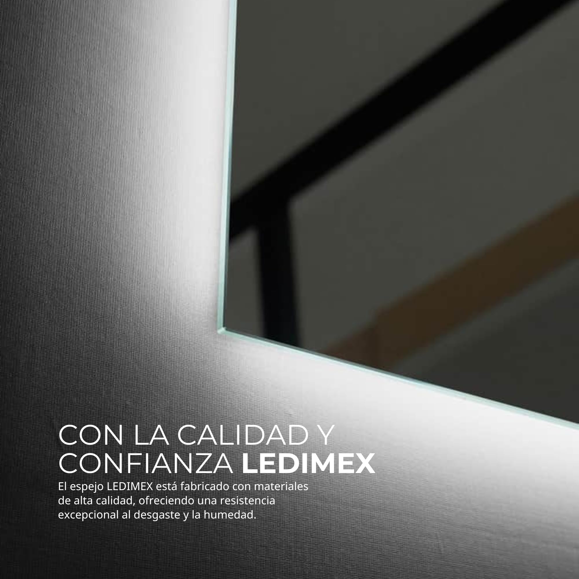 NOLUXA LEDIMEX - Espejo Retroiluminado de Baño con Luz LED 70x80cm | Espejo Inteligente Rectangular con Luz LED Fría 6500k | Espejo Cuarto de Baño sin Marco para Mueble | Serie Suecia