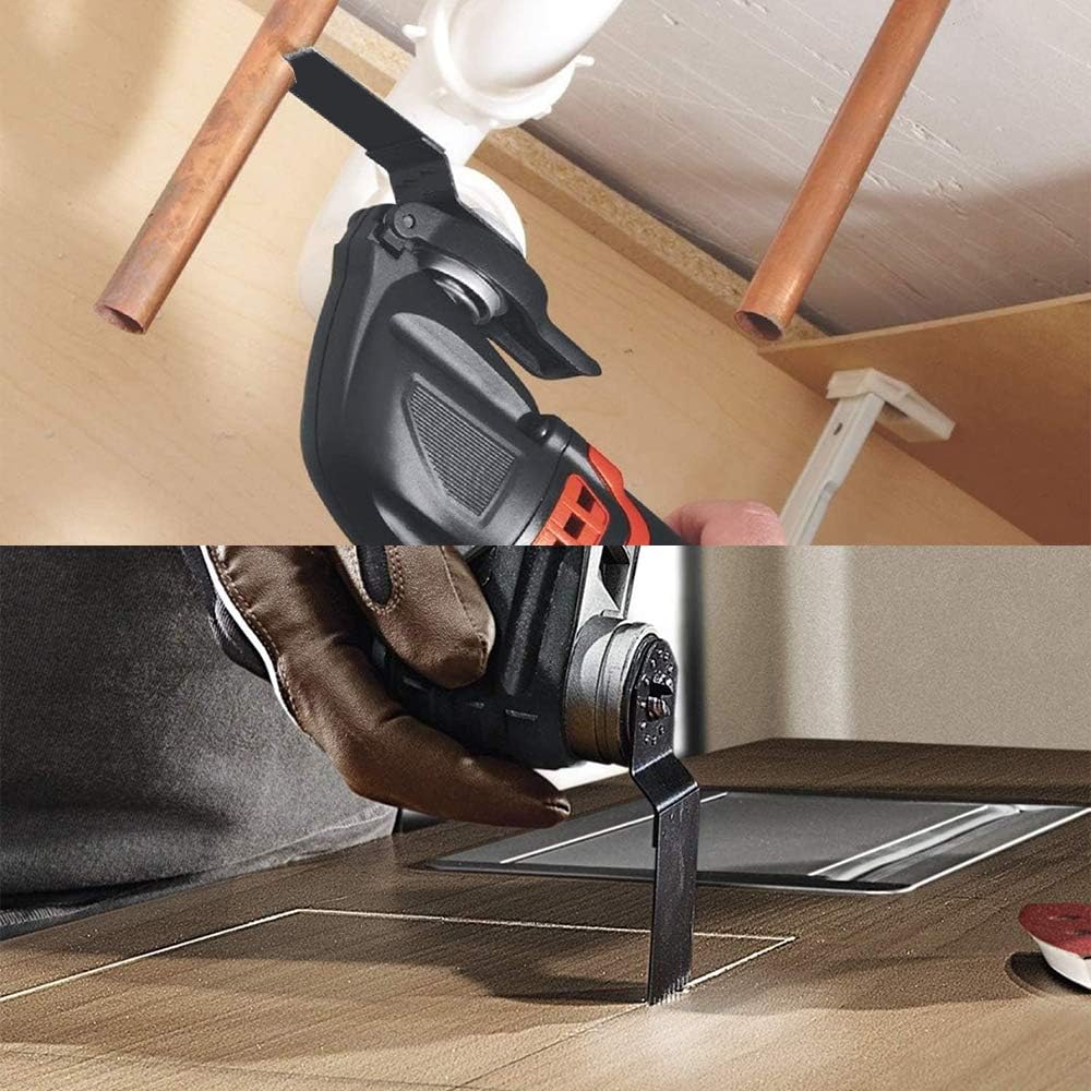 HERKKA 23 Metal Wood Oscillating Multitool Quick Release Saw Blades Compatible with Fein Multimaster Porter Cable Black & Decker Bosch Dremel Craftsman Ridgid Ryobi Makita Milwaukee Dewalt Rockwell - - 