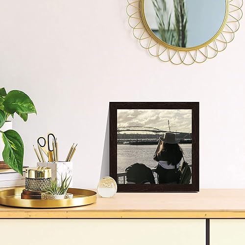 Miniatura 6 de Marco de fotos familiar de 9 x 9 pulgadas para colgar en la pared, marco de fotos familiares de madera para sala de estar, marco de collage de