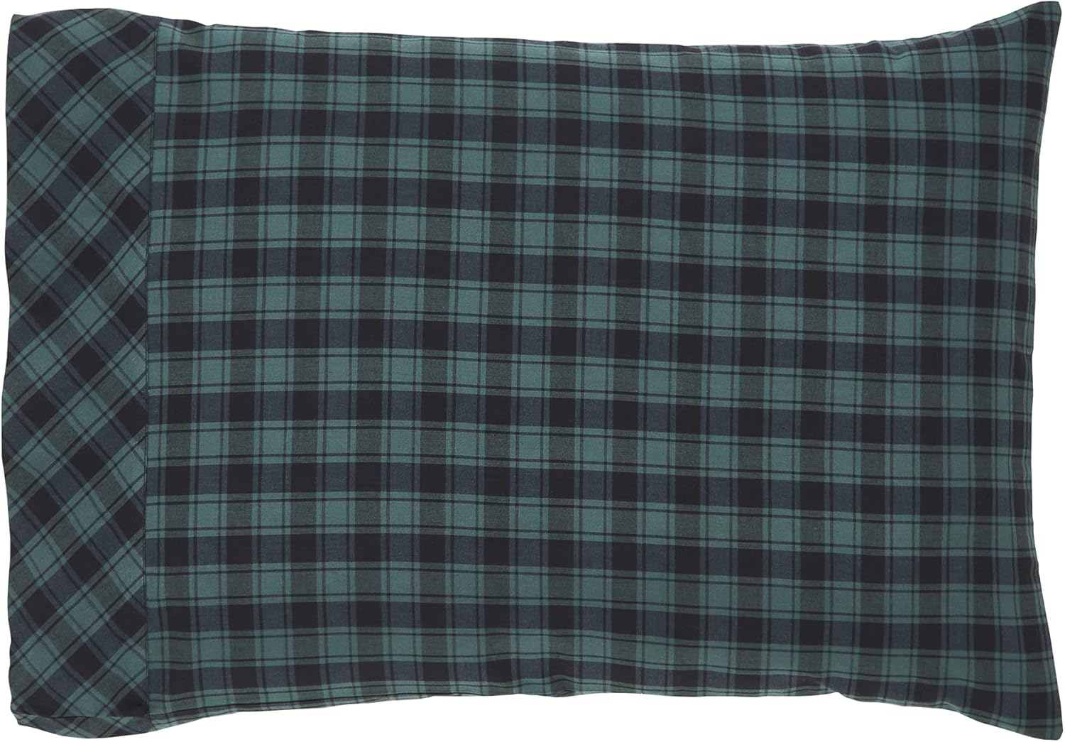 VHC Brands, Pine Grove Plaid Standard Pillowcase, Green, 21x30, Set of 2