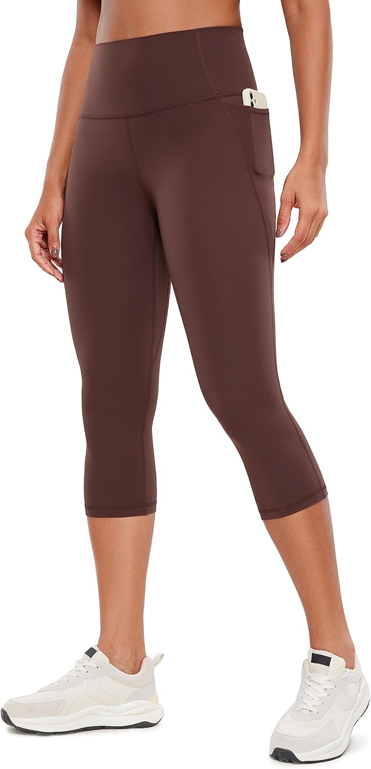 CRZ YOGA Butterluxe Workout Capri Leggings Pockets 19" - High Waisted Gym Womens Yoga Crop Pants Buttery Soft