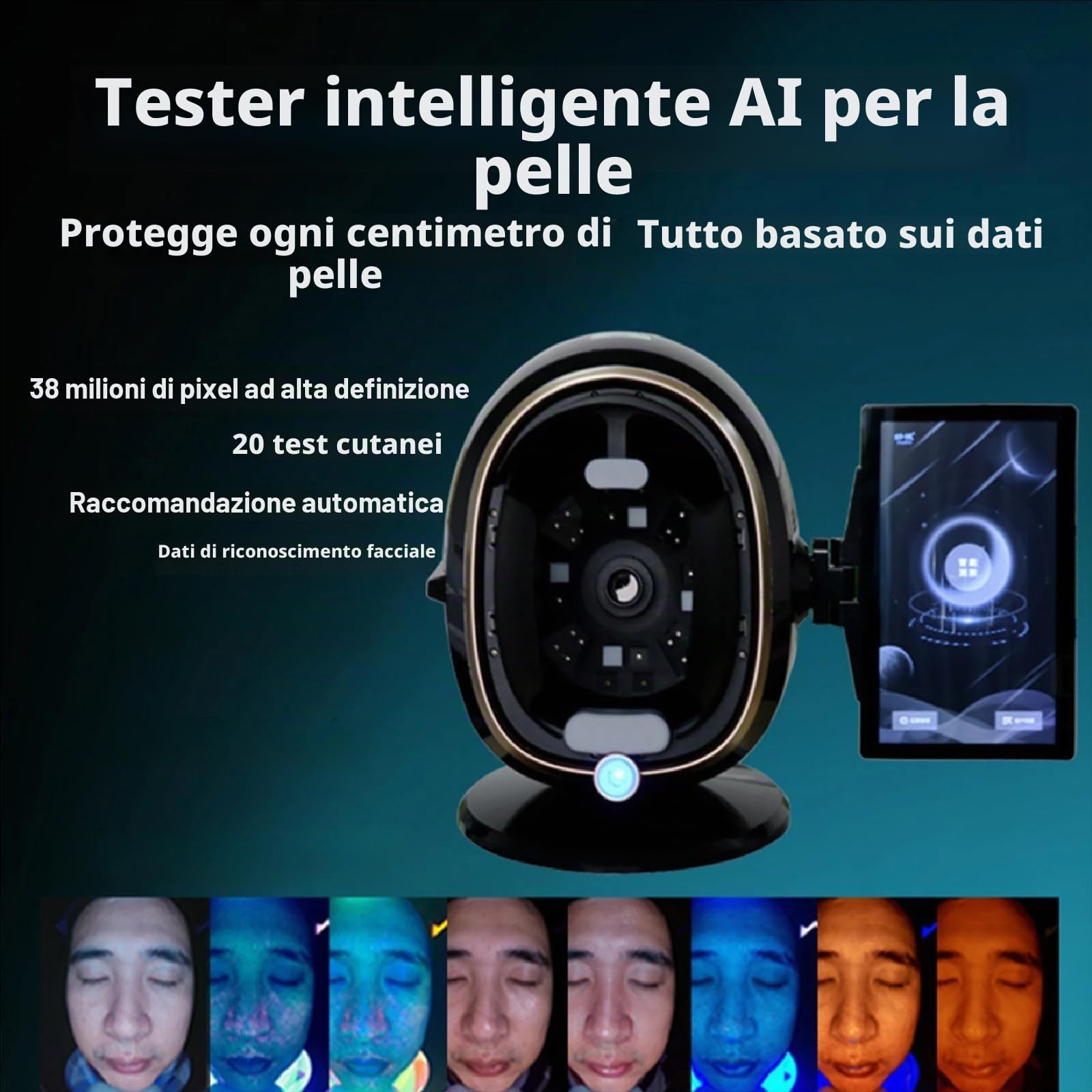 Analizzatore Professionale Per La Pelle Con Intelligenza Artificiale, Schermo Da 13,3/21,5in, Strumento Diagnostico Per Trattamenti Viso, Ideale Per Saloni Di Bellezza E Spa(White,13.3in)