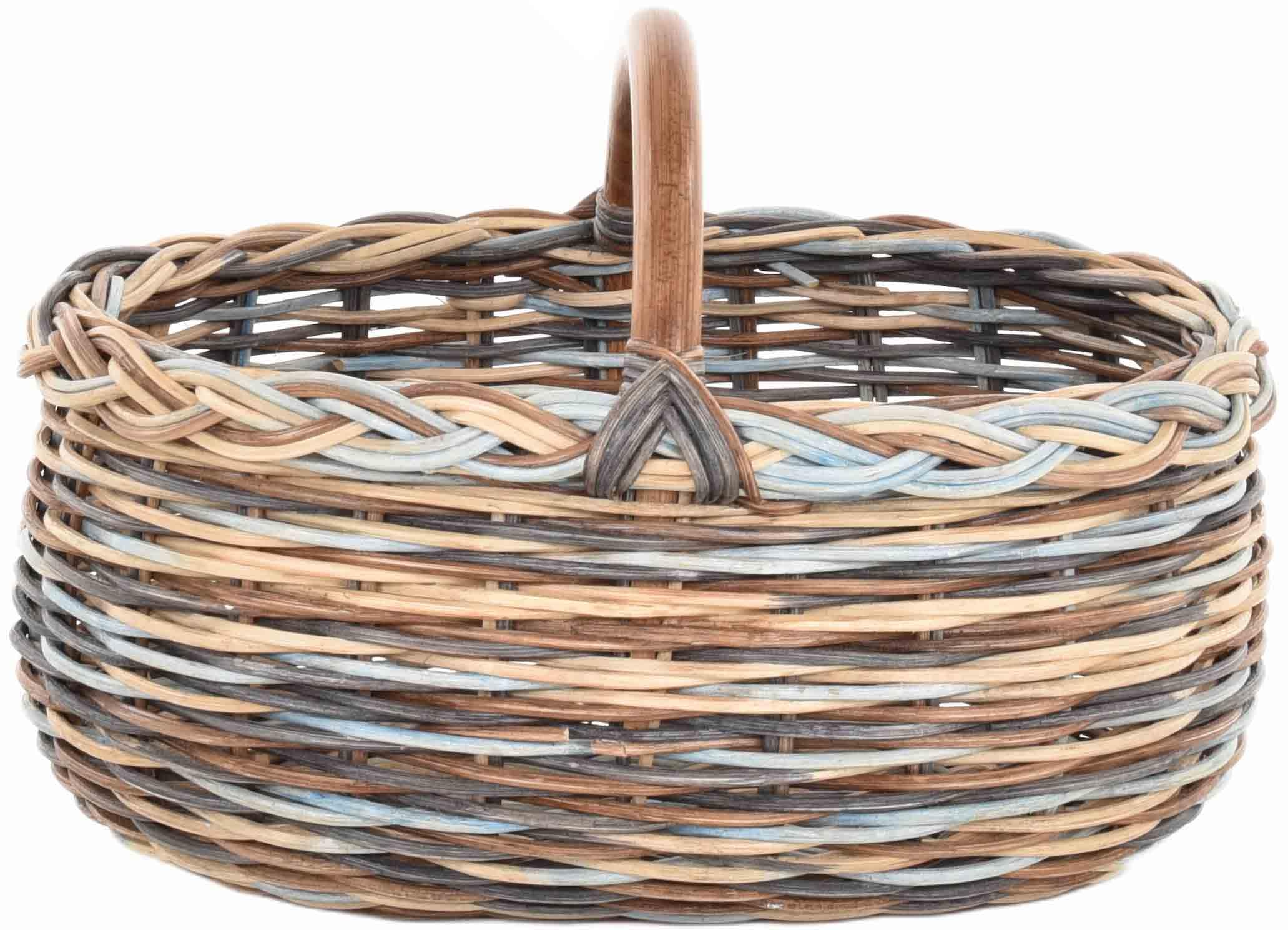 Kosz samochodowy na zakupy, naturalny rattan, z uchwytem, lekki i stabilny (wielokolorowy)