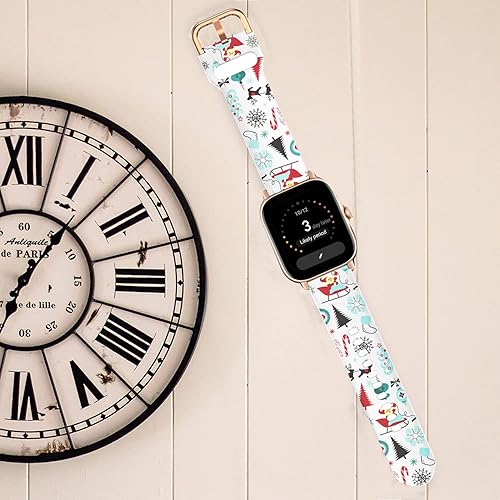 Miniatura 4 de Bandas de Navidad compatibles con Amazfit GTSGTS 2 GTS 2 MiniGTS 2e GTS 3  GTS 4 MiniGTS 4, banda floral de silicona suave sin decoloración para