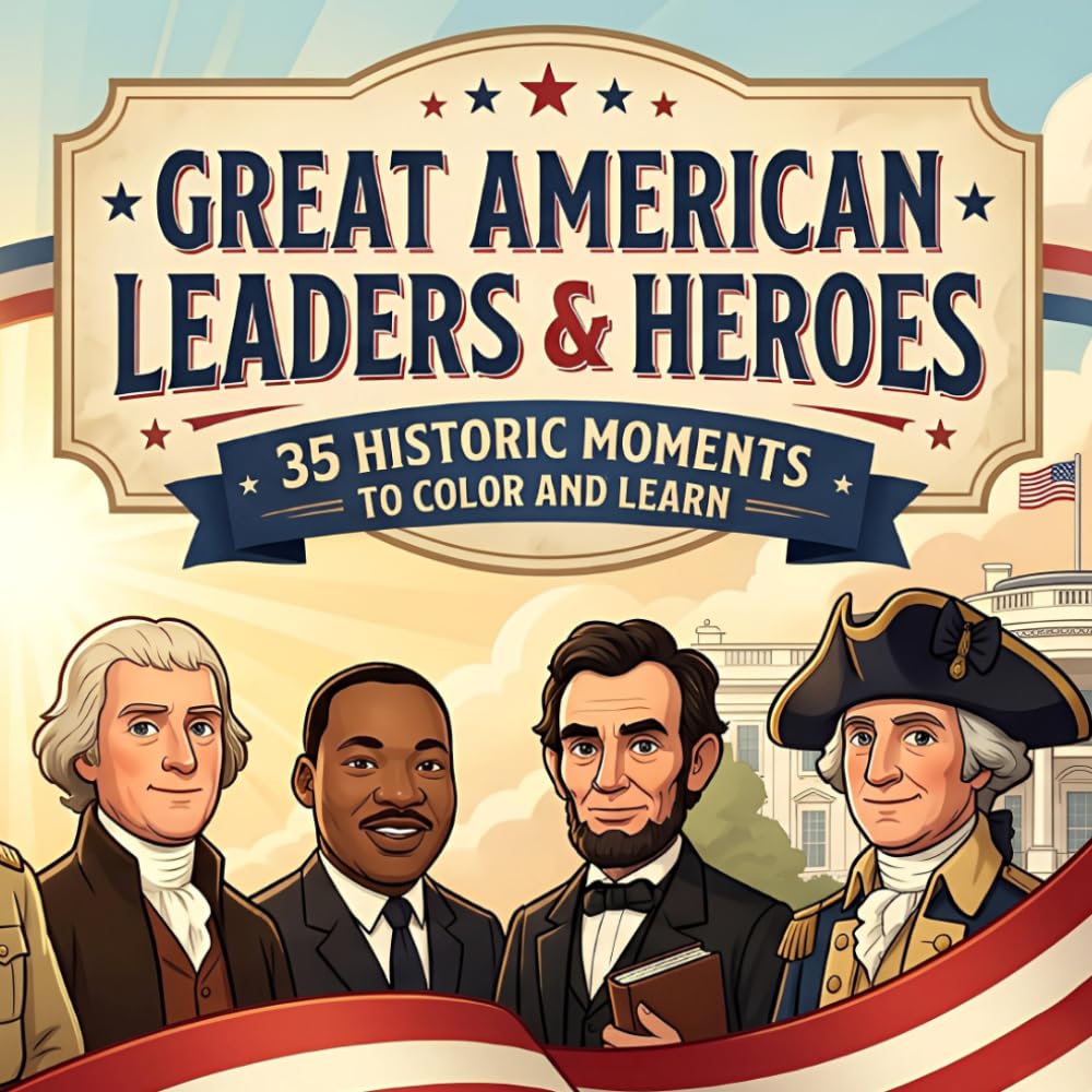 Great American Leaders & Heroes: 35 Historic Moments to Color and Learn