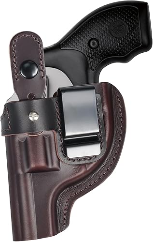 Miniatura 7 de Funda de cuero de grano superior OWB J Frame Revolver para Taurus Modelo 327 605 856 905 942 para S & W 60 360PD 442 637 640 642 se adapta a SP101,