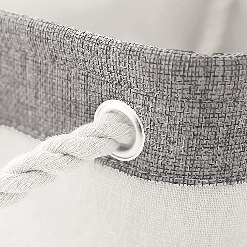 Miniatura 6 de Contenedores de almacenamiento  Cestas de almacenamiento para estantes, cubos de almacenamiento con asas, cestas pequeñas para organizar (gris y