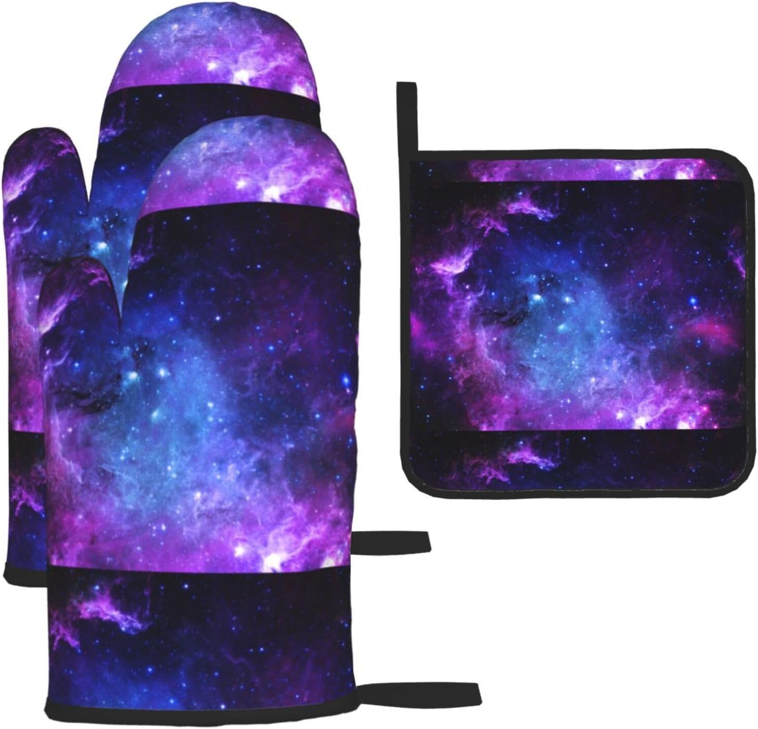 Galaxy. Print Heat Resistant Microwave Gloves, Used for Baking, Cooking, and Fashion Kitchen Essentials