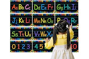 12 Pcs Alphabet Bulletin Board Strips, Alphabet Chart Number Line for Classroom...