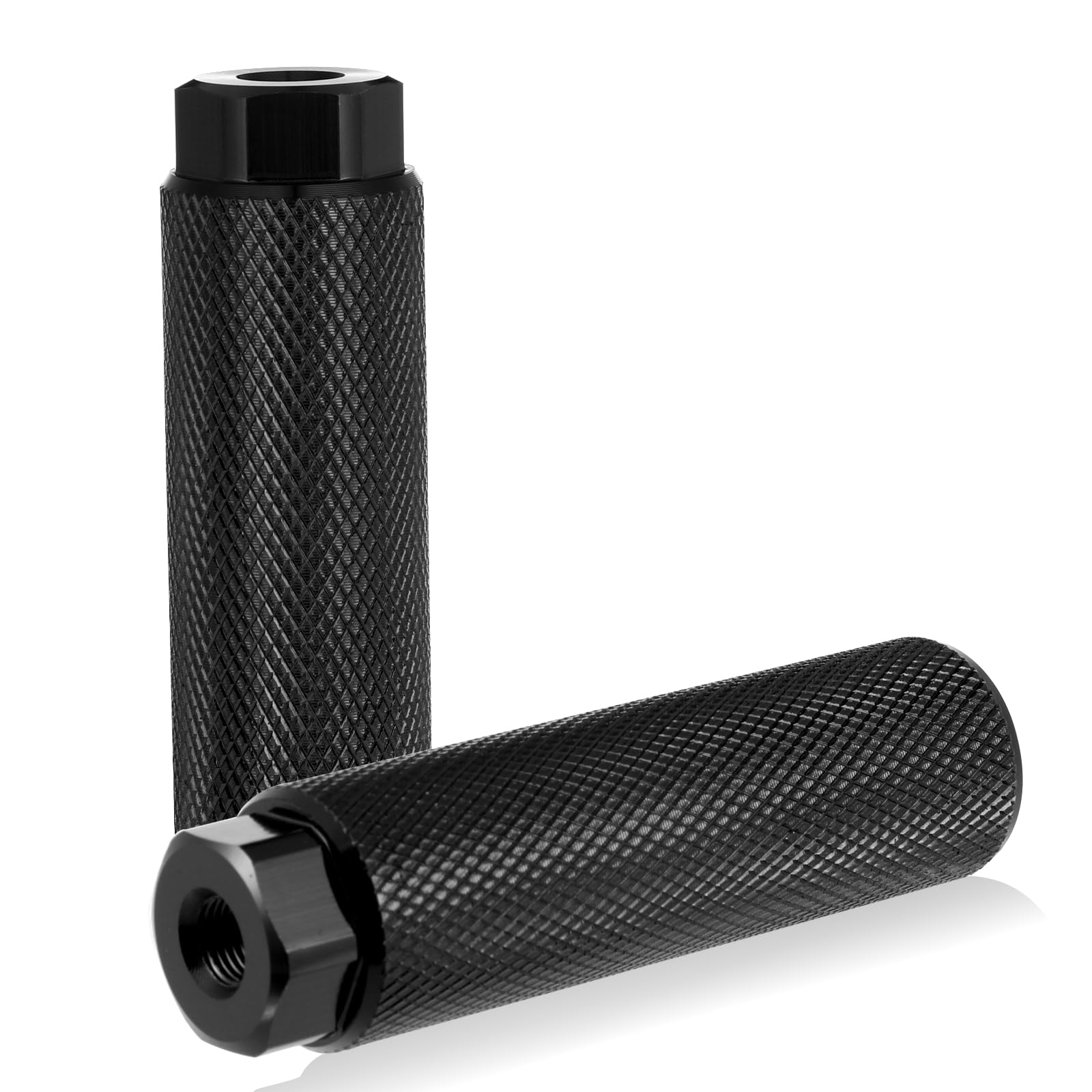 2 PCS Black Bike Foot Pegs, 3/8 inch Aluminum Alloy Anti-Skid Bicycle Pegs Stunt Peg Mountain Bike Cycling Rear Stunt Peg for 3/8 inch Axles