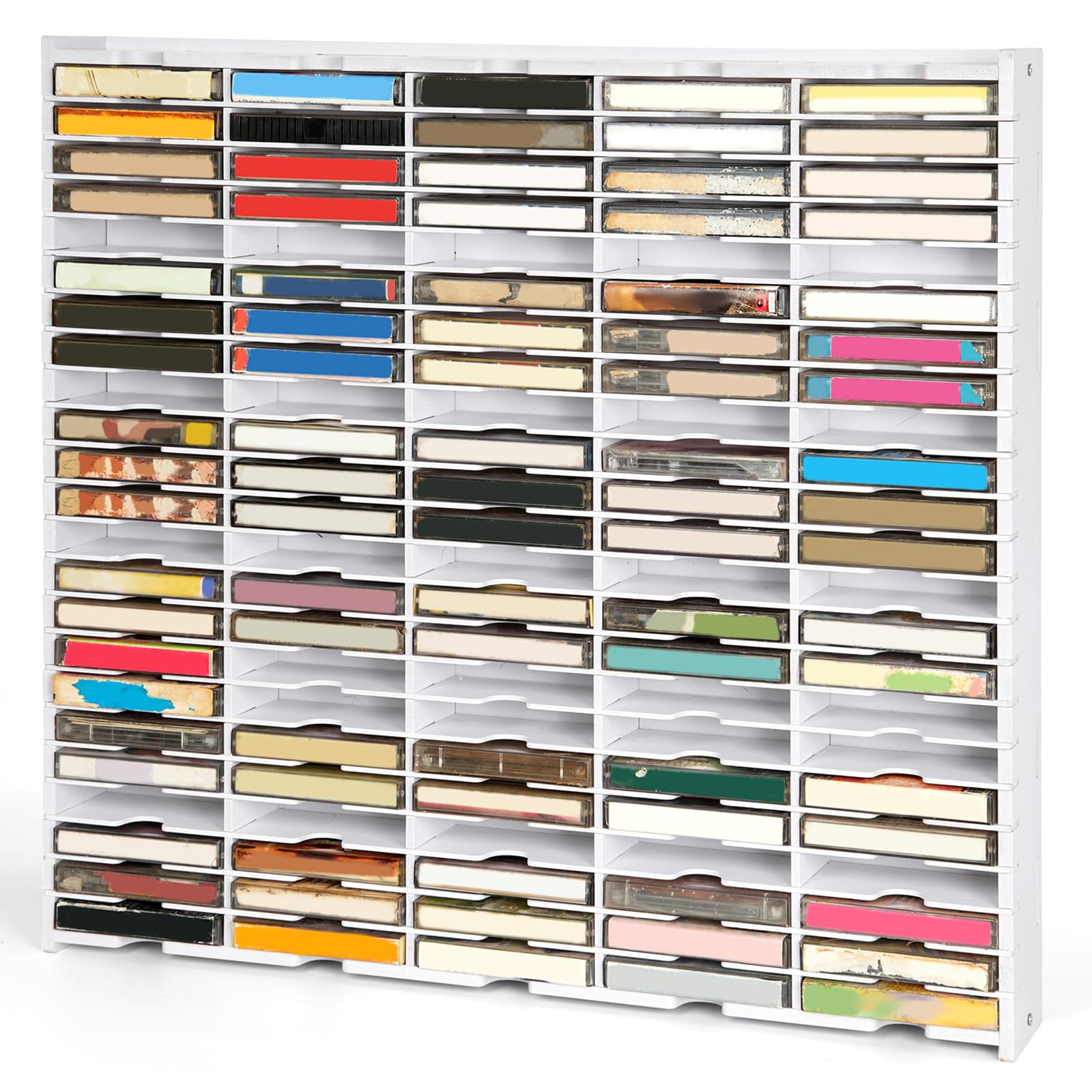 115-Slot Cassette Tape Storage Organizer Rack