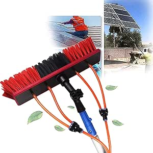12-36ft Water Fed Pole Kit W/Water Fed Telescopic Brush,Window Cleaning Brush Pole