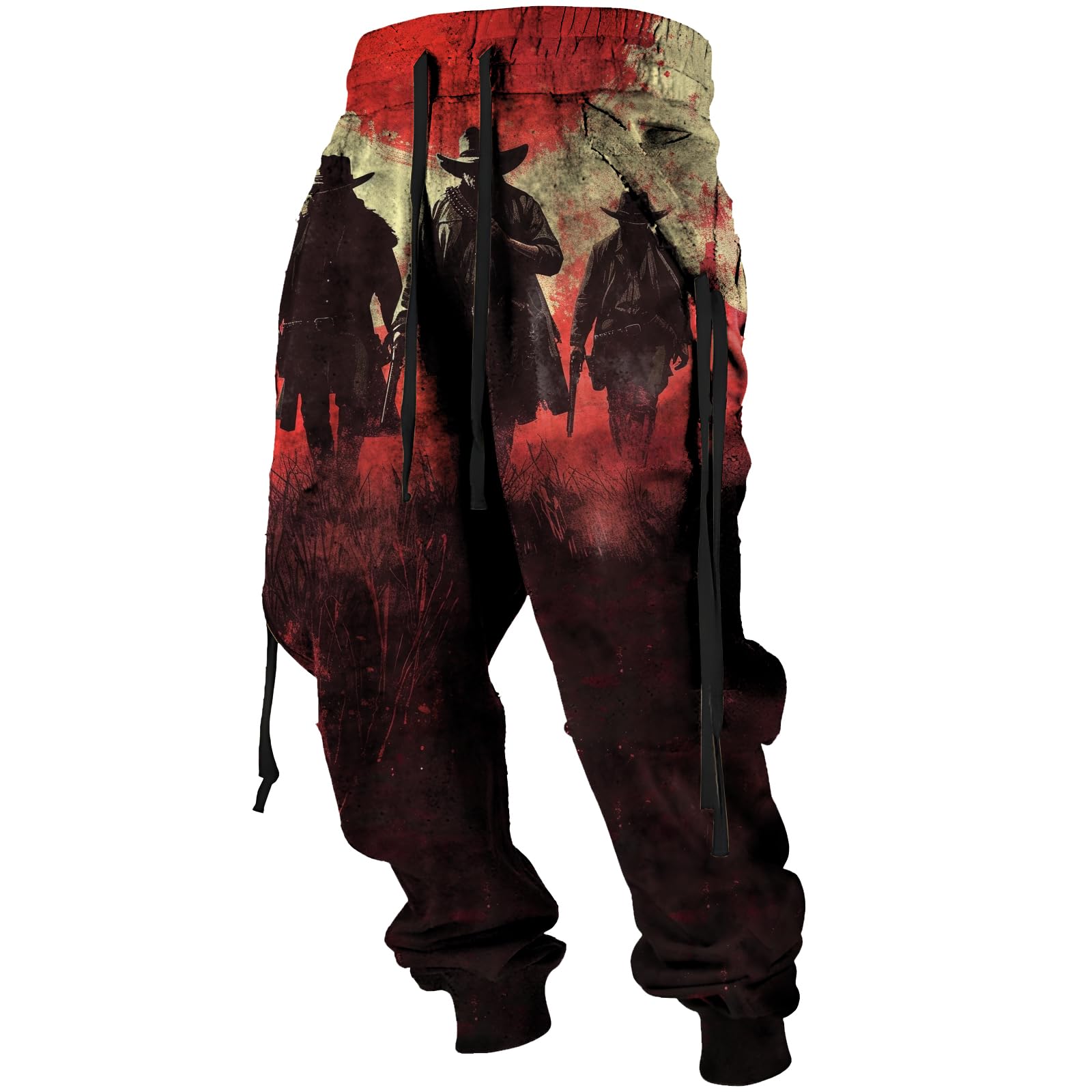 Mens Sweatpants Graphic Vintage Elastic Bottom Drawstring with Pockets Slim Fit Casual Joggers Tapered Pants