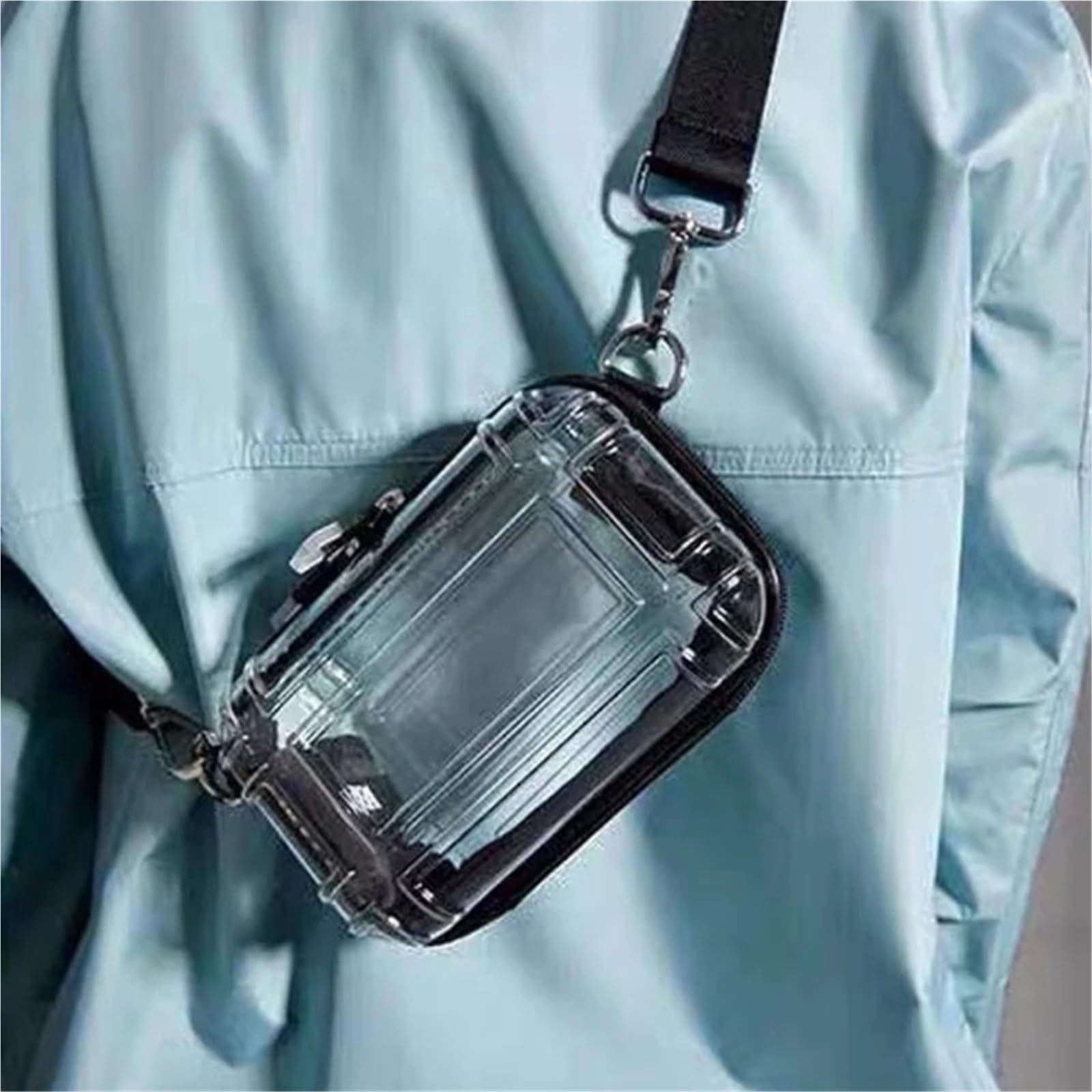 Borsa a tracolla da donna, mini borsa a rigida, custodia viaggio for cosmetici, a mano