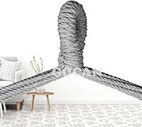 Vista 4 de Hamaca grande Hamaca Columpio, 43.3 x 59.1 in, carga 330.7 lbs, hamaca de algodón, barra de extensión de metal, asiento ancho (gris)