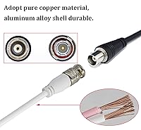 Vista 4 de Cable de extensión BNC de video BNC a cable desnudo, conector de extremo abierto, cable de extensión B-N-C, cable de cola macho para vigilancia
