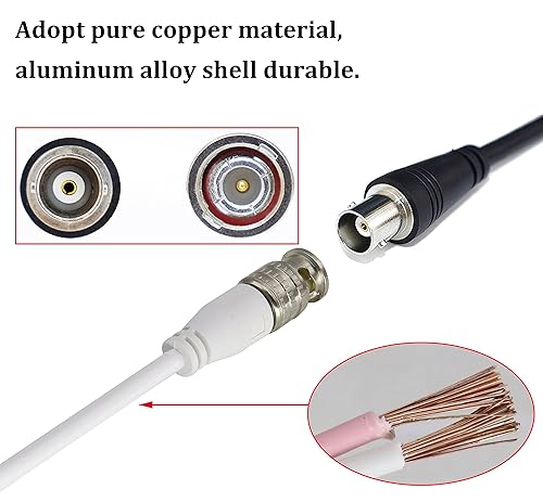 Miniatura 4 de Cable de extensión BNC de video BNC a cable desnudo, conector de extremo abierto, cable de extensión B-N-C, cable de cola macho para vigilancia