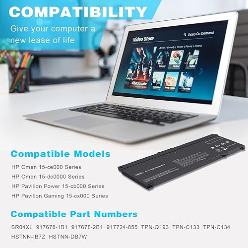 Miniatura 2 de TREE.NB SR04XL 917724-855 - Batería de repuesto para portátil Hp Pavilion 15-CB000 Power 15-CB000 15-CE015DX 15-CE000 15-DC0000 Series 917678-1B1