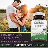 Vista 3 de PURELY beneficial Cápsulas orgánicas de cardo mariano, extracto de cardo mariano 50:1, silybum marianum 25000 mg de fuerza, limpieza hepática