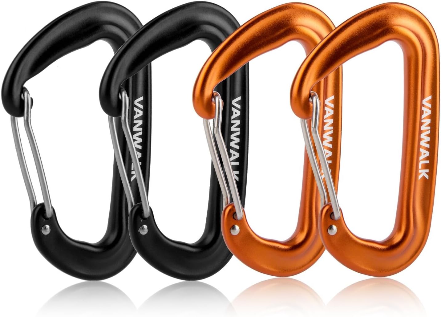 VANWALK Aluminium 12KN Wiregate Carabiners Rated 2645 LBS Each Heavy Duty Lightweight Carabiner Clips for Hammock Rocking Camping : Sports & Outdoors