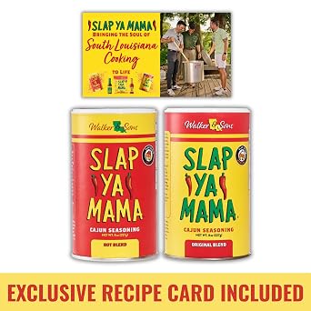 Slap Ya Mama Cajun Seasoning from Louisiana, Spice Variety Pack, 8 Ounce Cans, 1 Original Cajun and 1 Hot Cajun Blend