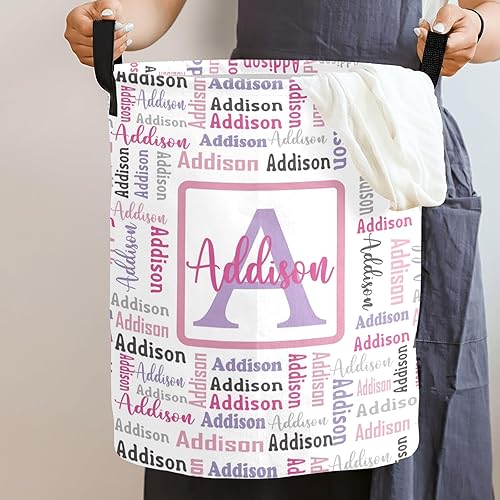 Miniatura 2 de Cestas de lavandería personalizadas para bebés, cestas de lavandería plegables con asas para baño, dormitorio, sala de estar