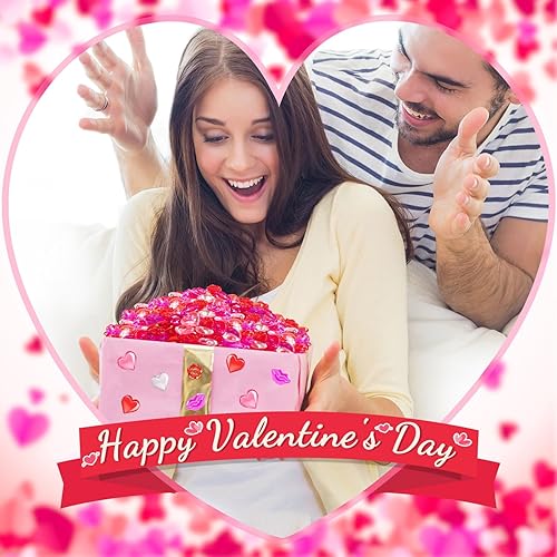 Miniatura 4 de ZHWKMYP 260 piezas de relleno de jarrón para el día de San Valentín, mini gemas de rosas acrílicas de corazón rosa rojo para centros de mesa,