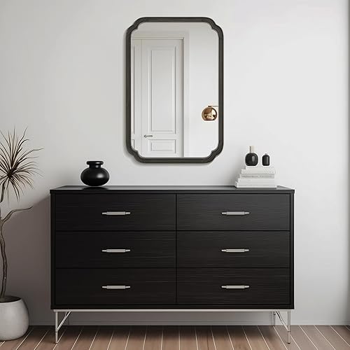 Vista 230 de WallBeyond Espejos de baño de madera para montar en la pared, espejos de pared con marco de madera rústica de 16 x 20 pulgadas, espejos de pared