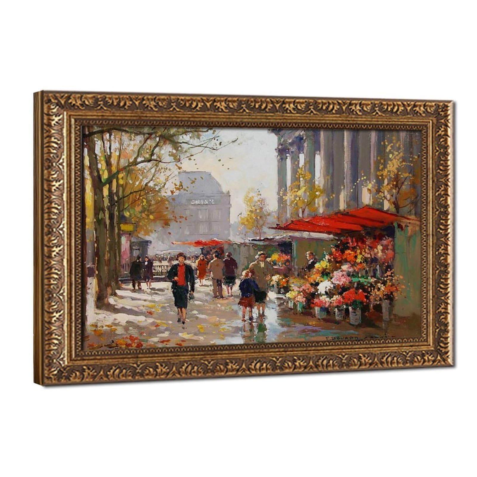 Marché aux fleurs Edouard Cortes toile encadrée pour habiller un mur vide avec élégance - 8